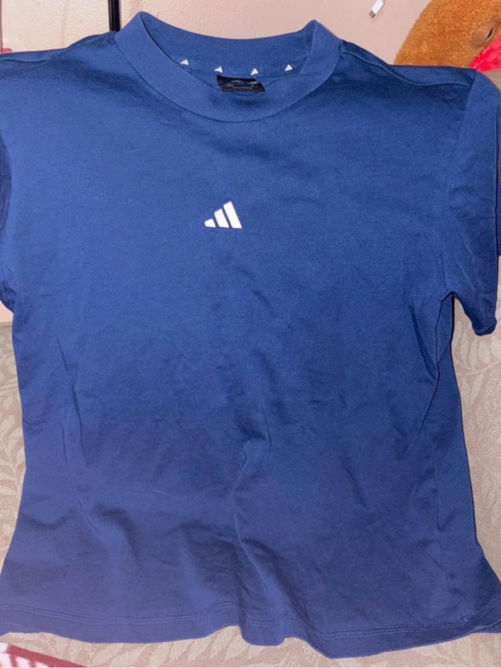 adidas Navy Blue kids Short Sleeve Tee with White Logo